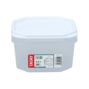 Tatay Square Food Storage Container White 0.6 Liter